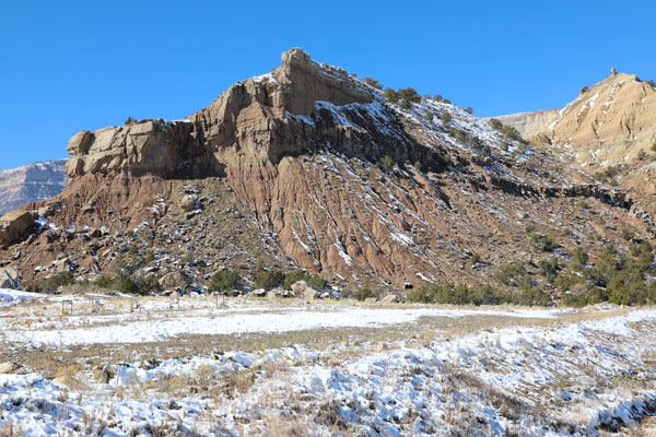 rocks at the Garfield County Landfill with snow
