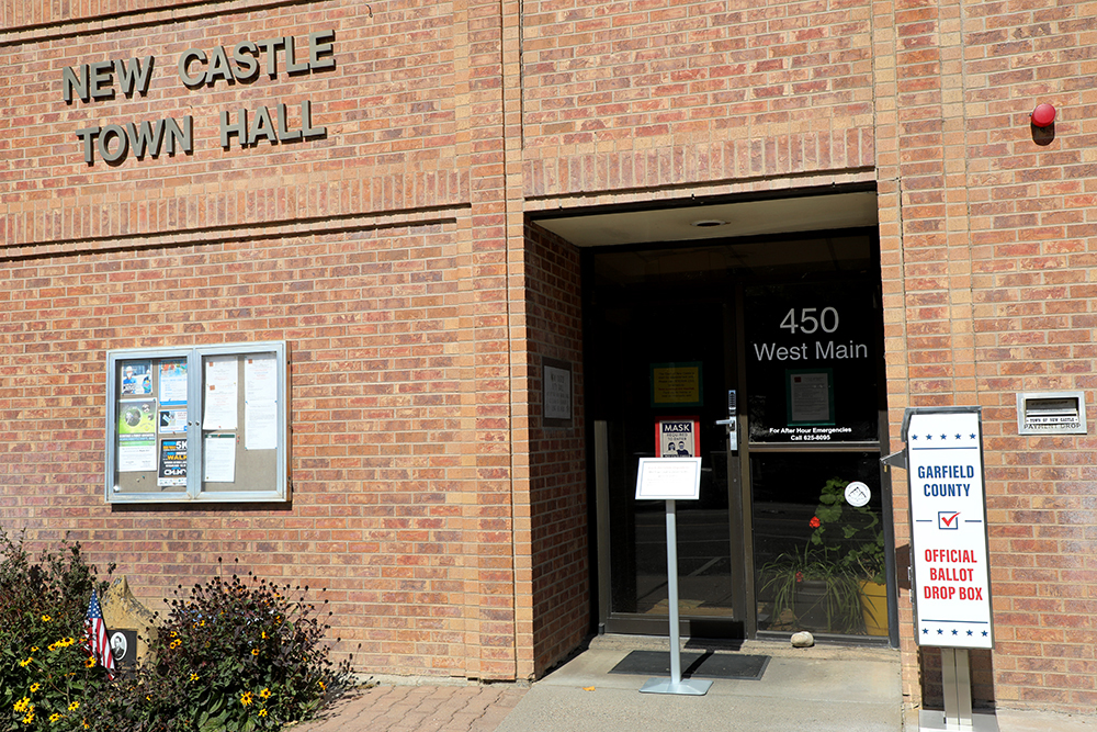 Ballot box outside of town hall in New Castle, Colorado.