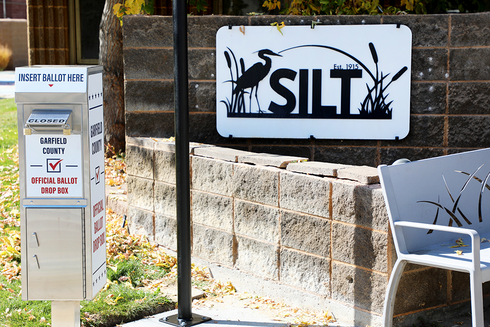 Ballot box outside of town hall in Silt, Colorado.