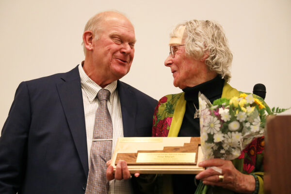 Garfield County Commissioner Mike Samson and Garfield County Humanitarian Award winner Rita Marsh (Wellness Visionary).