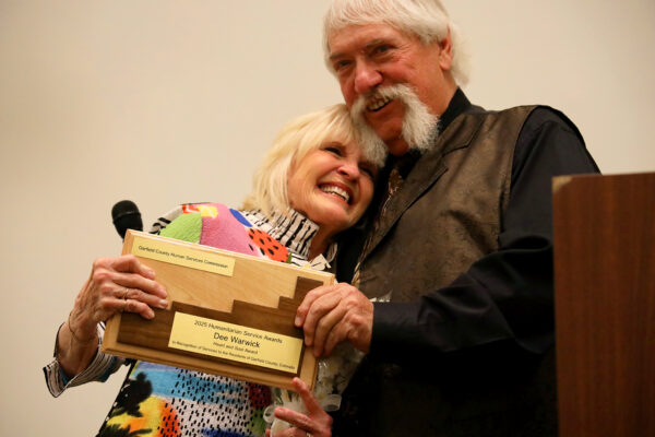Garfield County Commissioner Perry Will and Garfield County Humanitarian Award winner Dee Warwick (Heart & Soul Award).