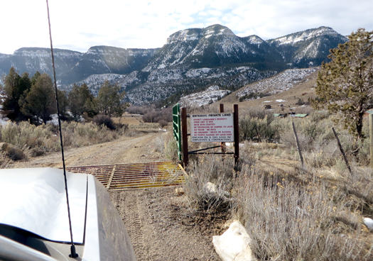A sign designating private Encana land in Garfield County.