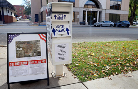 The ballot dop box is open outside of the Garfield County Courthouse in Glenwood Springs.