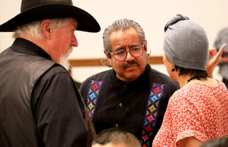 Attendees talk at the 2025 Garfield County Humanitarian Service Awards in Glenwood Springs, Colorado.