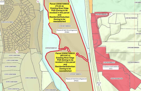 A map showing the area of the river Edge Colorado PUD.