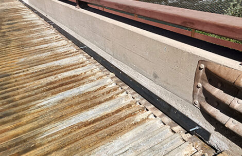 Steel plates have been attached to the north side curb of the County Road 108 Bridge near Carbondale.