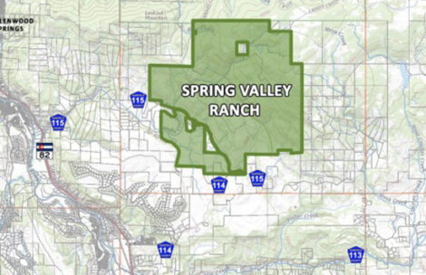 Map of the Spring Valley Ranch property near Glenwood Springs, Colorado.