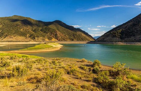 Scenic landscape in Rifle Gap State Park, Colorado.