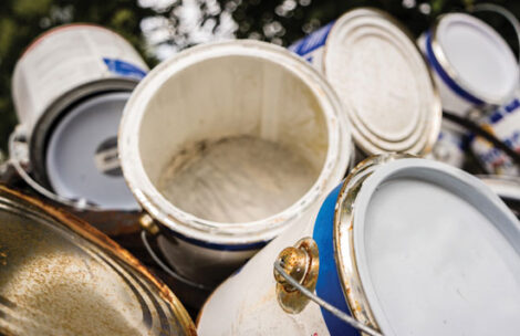 Old paint cans