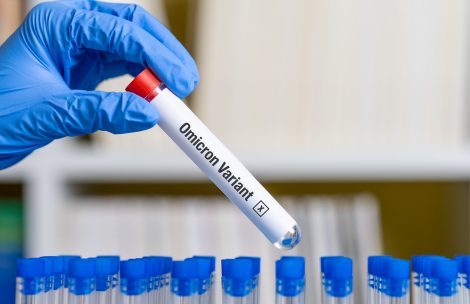 Omicron Variant on test tube - New Variant of COVID-19