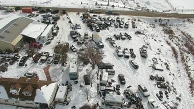 Aerial view of Hill property