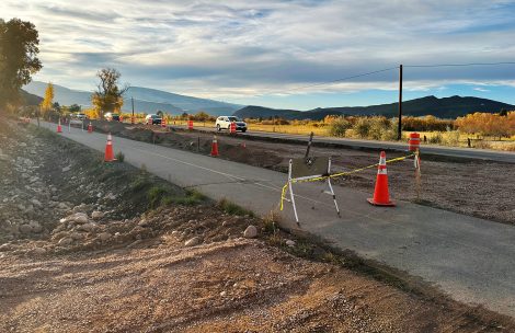 Construction along County Road 100 east of Carbondale at the Colorado Extreme hockey rink facility.