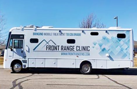 Mobile treatment bus from the Front Range Clinic.
