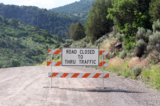 road closed barrier