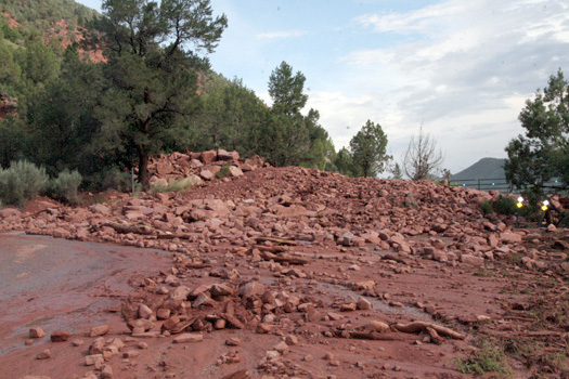 mudslide buries entrance