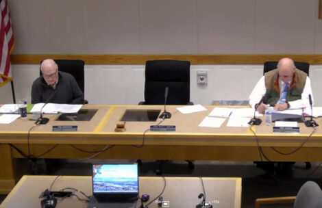 The Garfield County Board of County Commissioners in a public meeting.