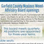 Garfield County Noxious Weed Advisory Board opening