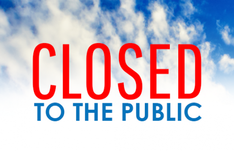 Graphic that reads "closed to the public."