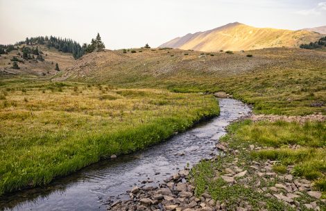 Creek with Middle Mountain in the background, Colorado in Colorado.