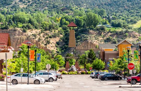 Glenwood meadows mall park buildings in Glenwood Springs.