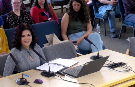 New Garfield County Library Board of Trustee member Myrna Fletchall speaks to the Board of County Commissioners on April 30, 2024.