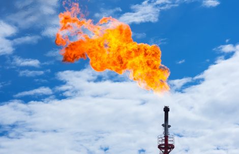 Methane gas burning.