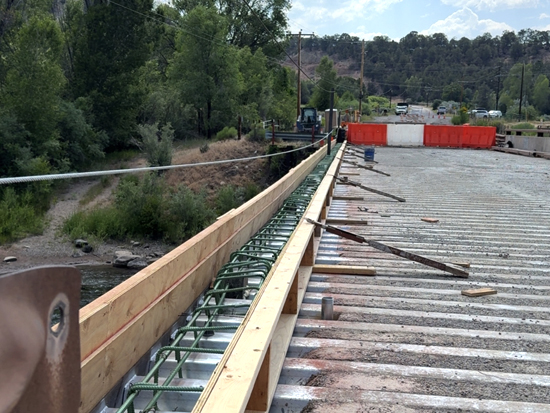 Construction on the County Road 108 Thompson Creek Road bridge near Carbondale.