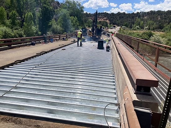 Crews continue repair work on the County Road 108 (Thompson Creek Road) bridge near Carbondale.