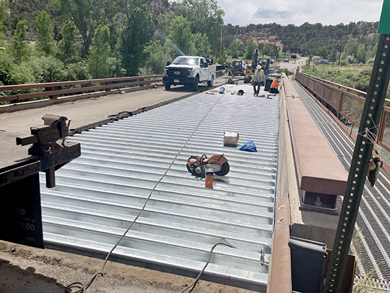 Crews continue repair work on the County Road 108 (Thompson Creek Road) bridge near Carbondale.