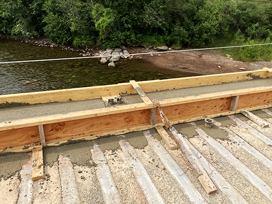 Construction on the County Road 108 Thompson Creek Road bridge near Carbondale.