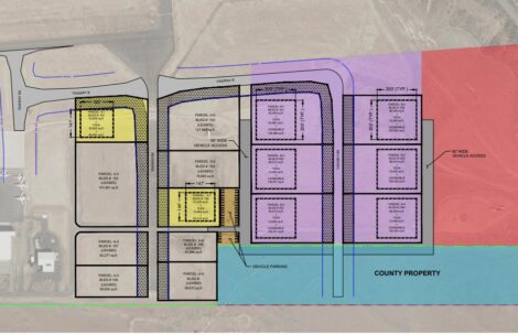 A map of the available development leases at the Rifle Garfield County Airport.