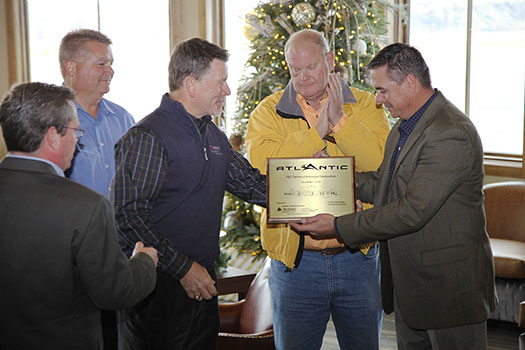Atlantic Aviation presents plaque at Garfield County Airport