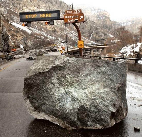 hazard on I70 in Glenwood Canyon