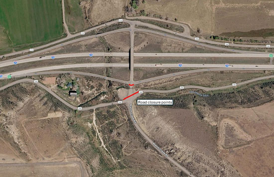 road closure at Mamm Creek overpass