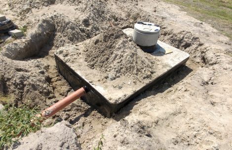 Concrete house septic tank or waste water tank from a detached house.