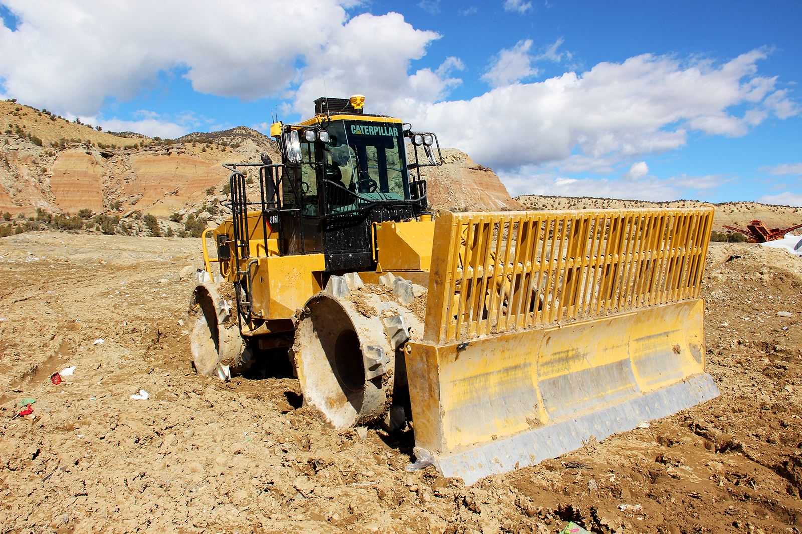 bulldozer at the landfill